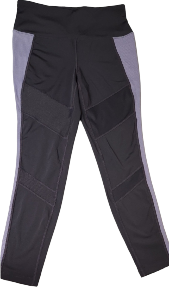 Tangerine Women's High Waist Tummy Control Active Rib Trim Capri Leggings