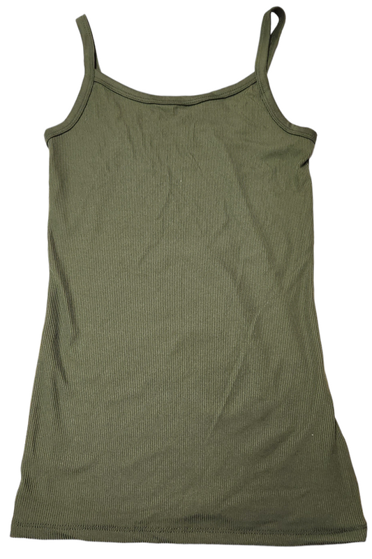 No Boundaries Green Fitted Ribbed Cami Size Small (3-5)