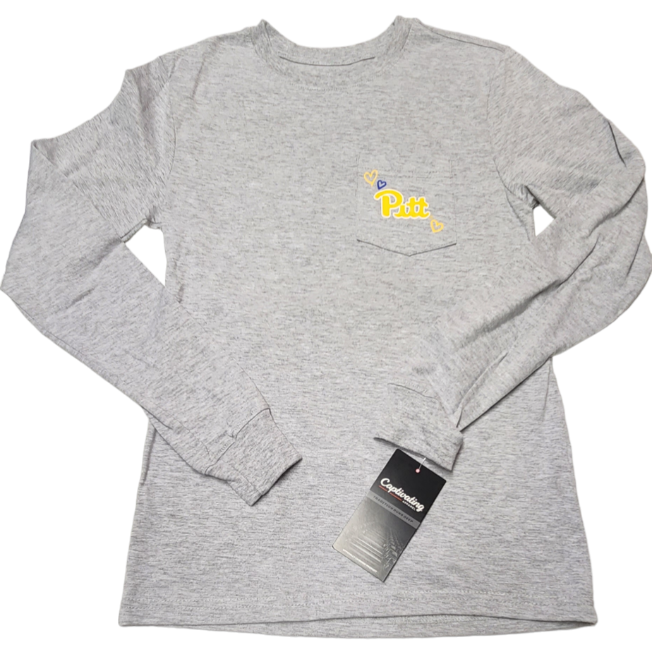 Captivating Apparel Girls Pitt Panthers Long Sleeve T-Shirt