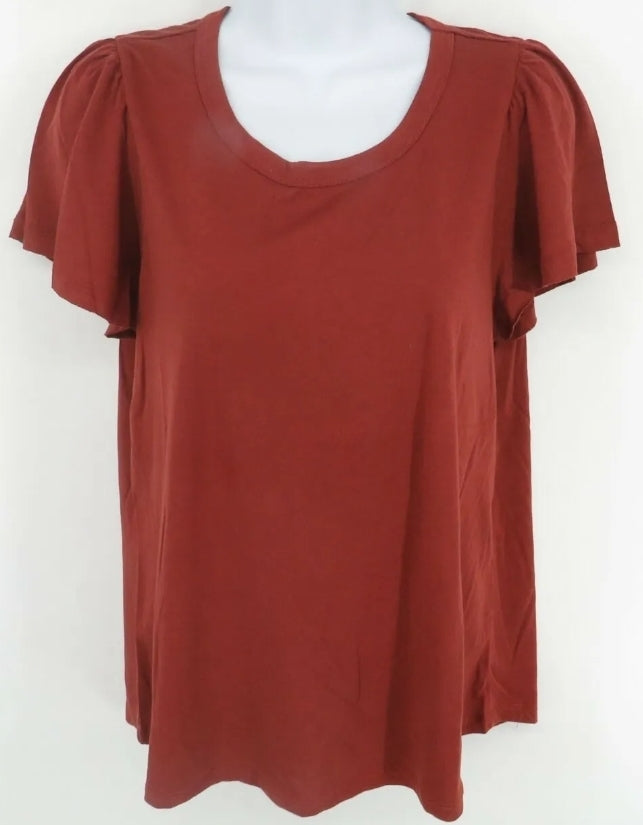 Philosophy Women's Flutter Sleeve Scoop Neck Shirt