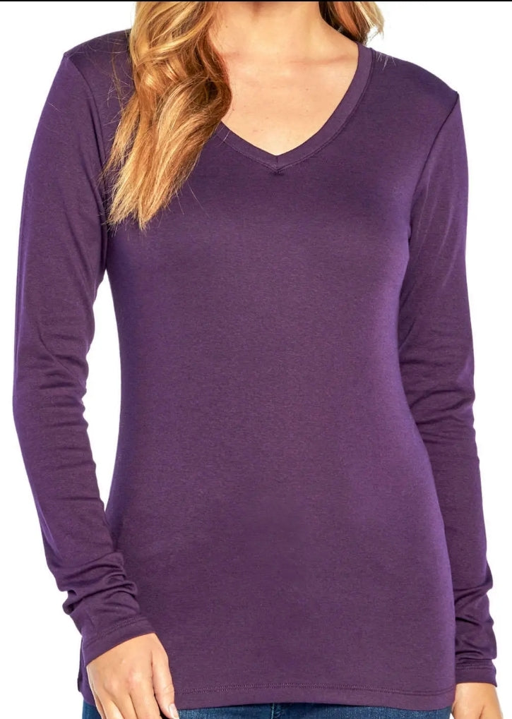 Eddie Bauer Women's Long Sleeve V-Neck T-shirt Size Small
