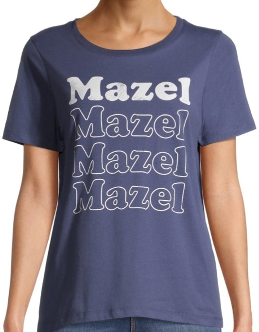 Gray by Grayson Social Women's Hanukkah Short Sleeve Graphic T-Shirt Mazel Mazel Mazel Mazel