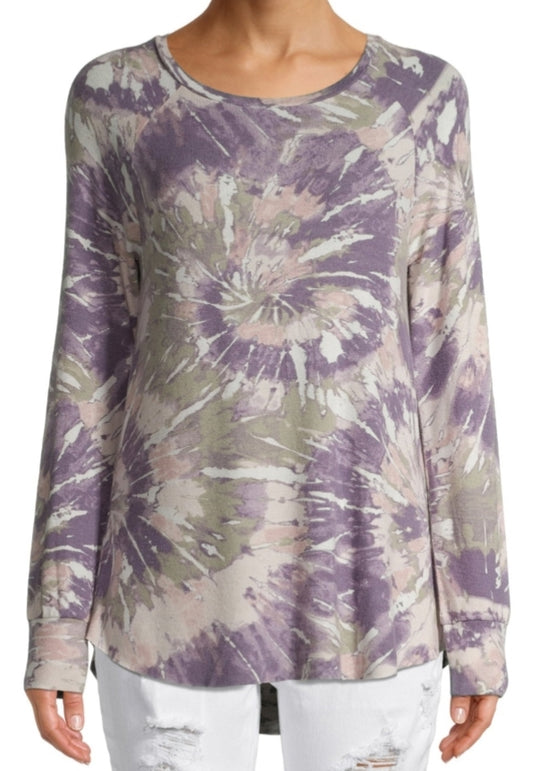 Gray by Grayson Social Juniors' Cozy Long Sleeve Tie-dyed XSMALL