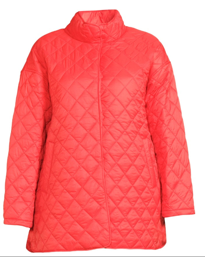 Time and Tru Women's Quilted Barn Coat (Orange) Size Large (12-14)