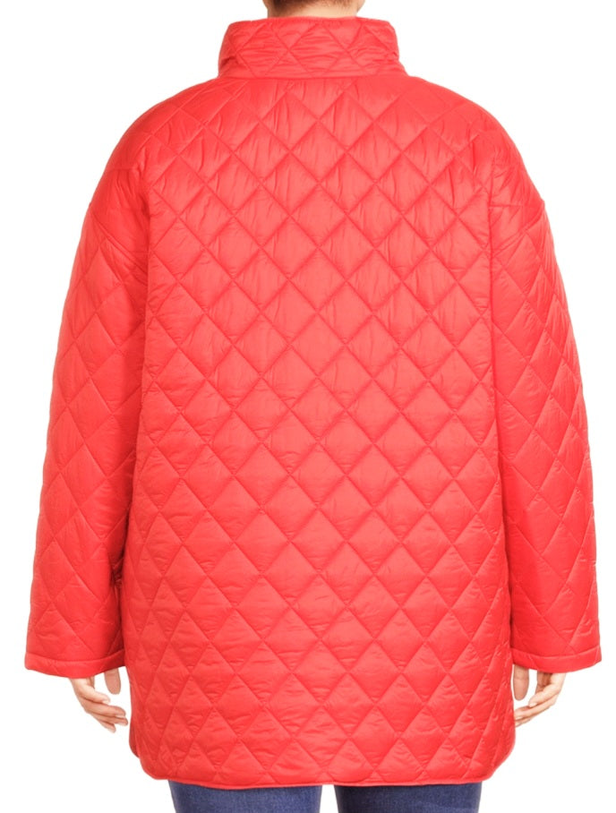 Time and Tru Women's Quilted Barn Coat (Orange) Size Large (12-14)