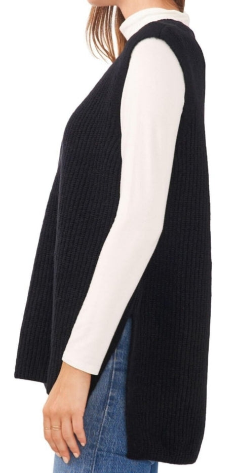 Vince Camuto Women's Oversized Knit V-Neck High-Low Sweater Vest