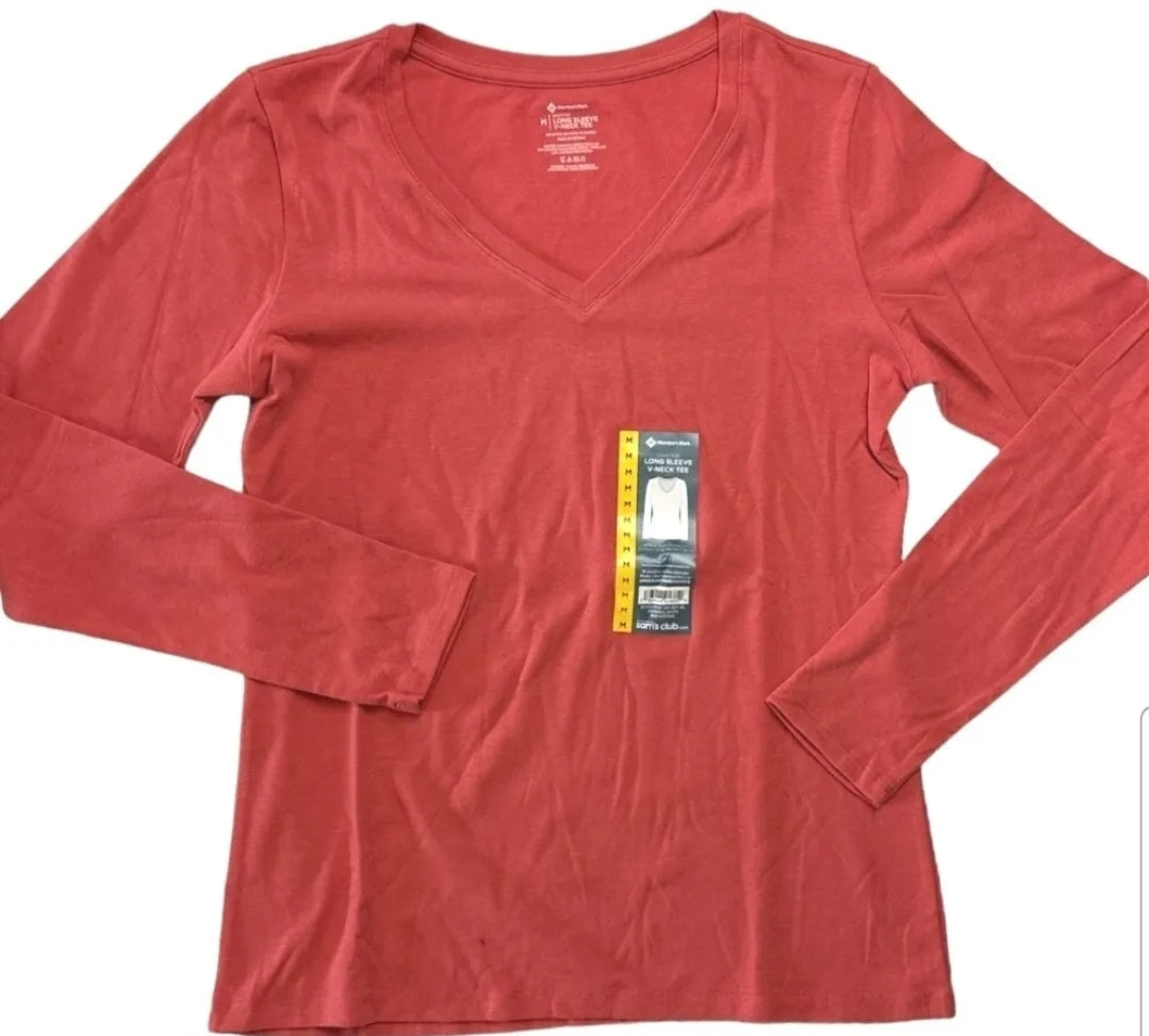 Member's Mark Women's Super Soft Long Sleeve V-Neck Essential Tee