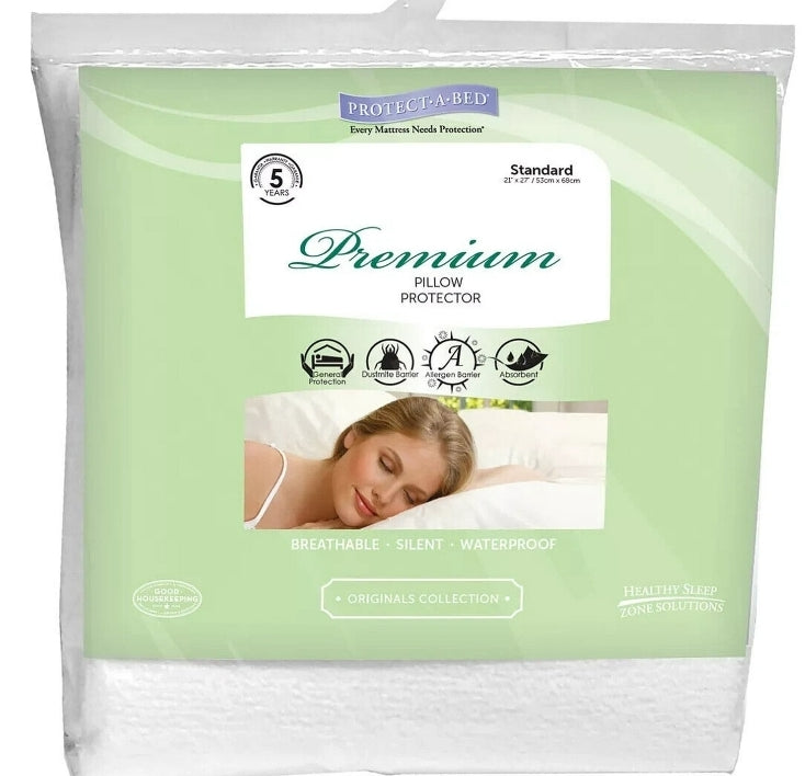 Protect-a-Bed Premium Pillow Protector, breathable, waterproof Standard 21x27