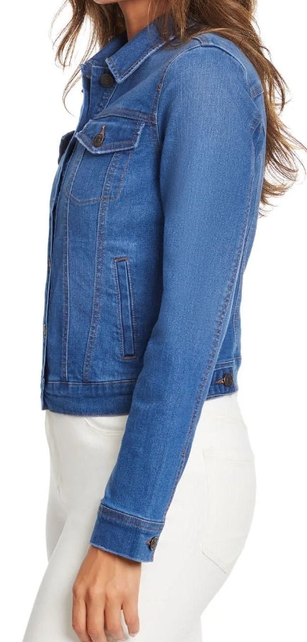 Social Standard Women's Long Sleeve Button Up Denim Jean Jacket