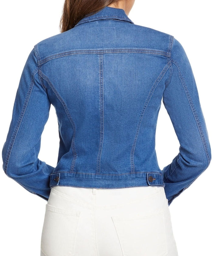 Social Standard Women's Long Sleeve Button Up Denim Jean Jacket