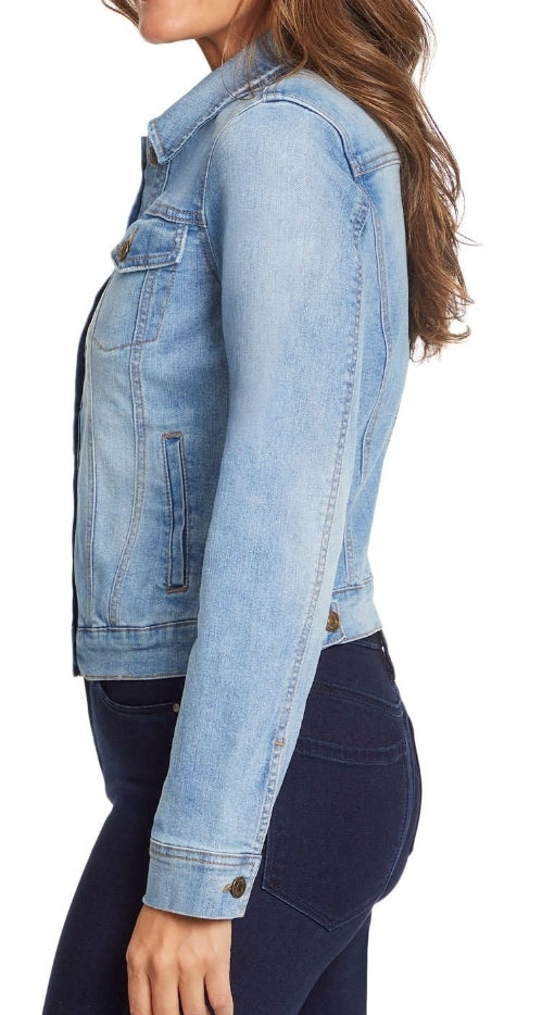 Social Standard Women's Long Sleeve Button Up Denim Jean Jacket