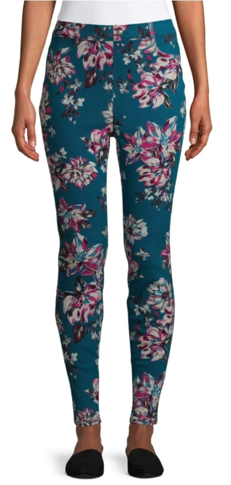Time and Tru High-Rise Stretch Fitted Floral Jegging Size Large (12-14)