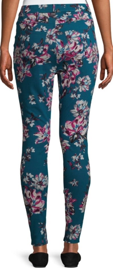 Time and Tru High-Rise Stretch Fitted Floral Jegging Size Large (12-14)