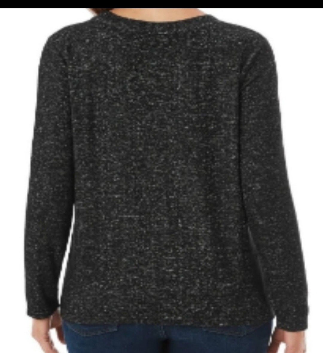 Member's Mark Long Sleeve Cozy Relaxed Fit Crew Neck Top Black