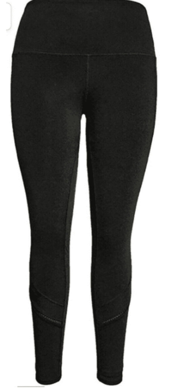 Tangerine Women's High Waist Tummy Control Active Rib Trim Capri Leggings