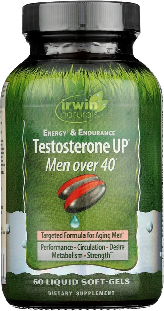 Irwin Naturals Energy & Endurance Testosterone Up Men Over 40 (60 Liquid Soft-Gels)