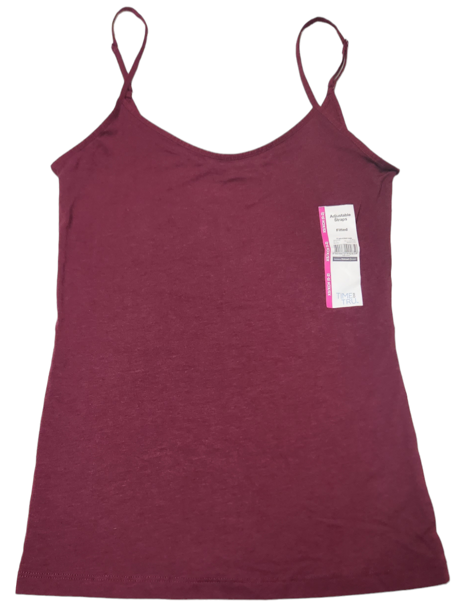 Time and Tru Adjustable Straps Fitted Cami (Purple) XS (0-2)