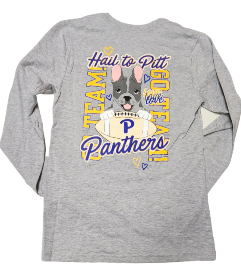 Captivating Apparel Girls Pitt Panthers Long Sleeve T-Shirt
