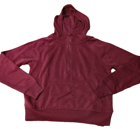 Members Mark Women's Ribbed Half Zip Hoodie With Kangaroo Pocket