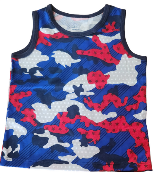 Way To Celebrate Patriotic Print Boys Tank Top