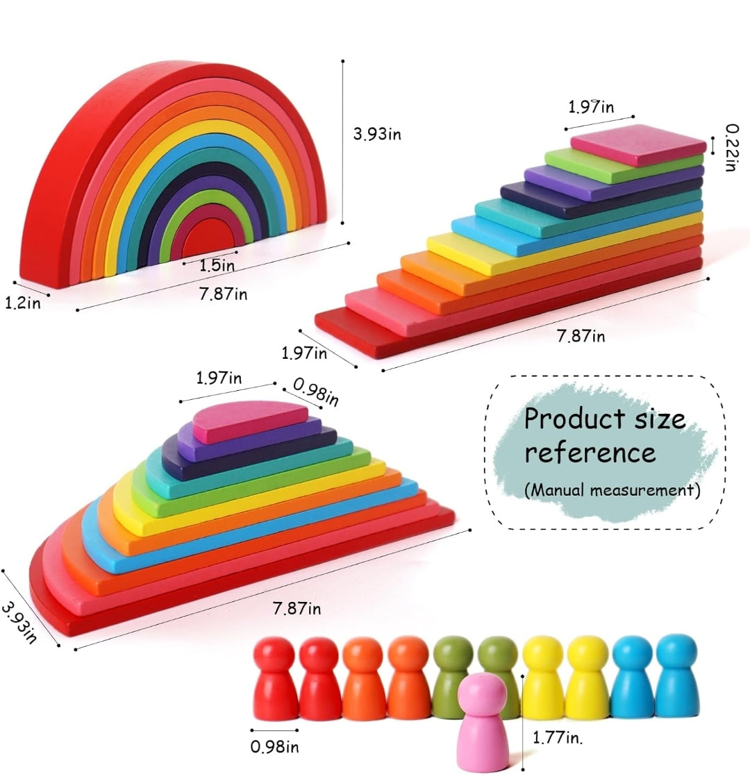 Wooden Rainbow Building Blocks