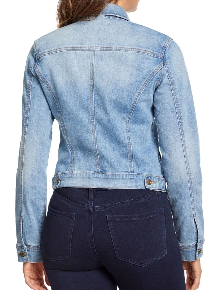 Social Standard Women's Long Sleeve Button Up Denim Jean Jacket