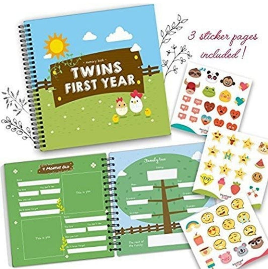 Twins First Year Memory Book