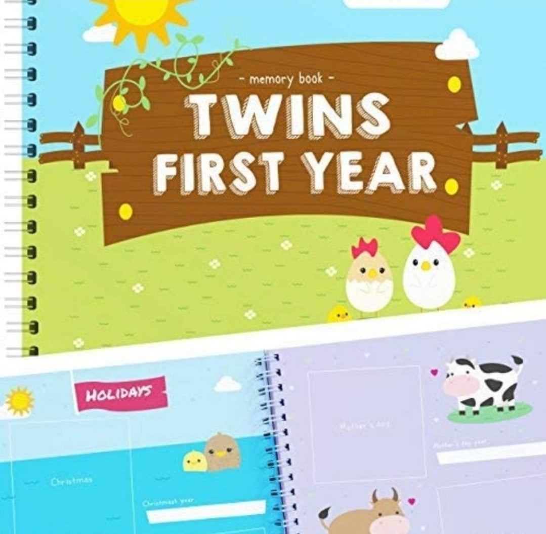 Twins First Year Memory Book