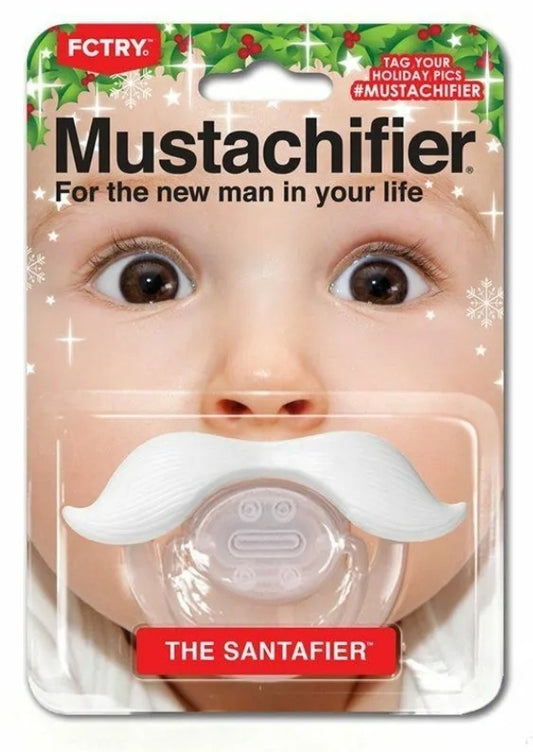 Mustachifier The Santafier Mustache Pacifier Funny Baby Silicone Binkie