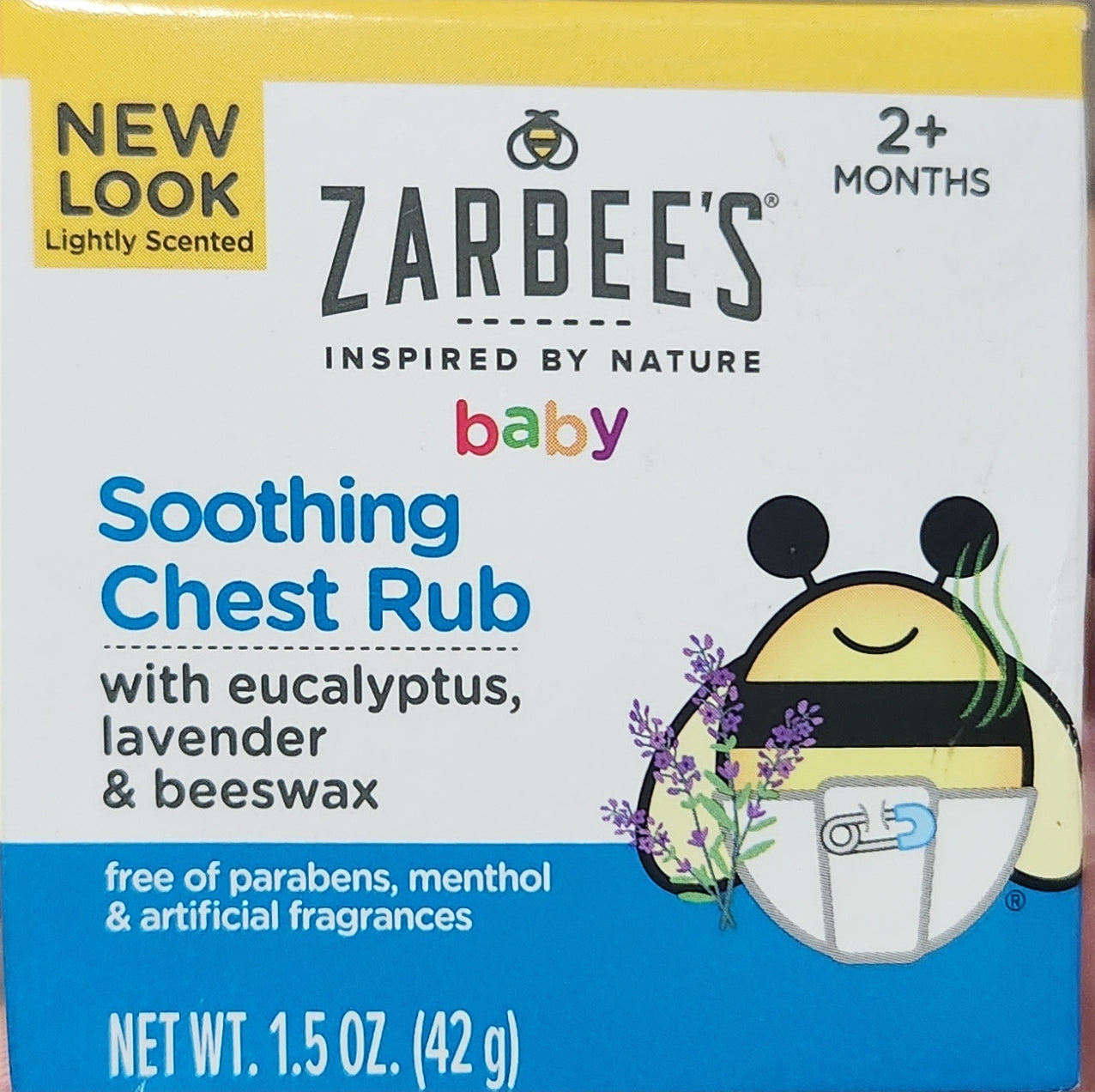 Zarbee's Baby Soothing Chest Rub with eucalyptus, lavender & beeswax Net WT 1.5oz (42g)